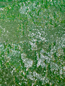 Flip Up Sequins Reversible - Green Iridescent - Shiny Reversible Mermaid Sequins Fabric By Yard