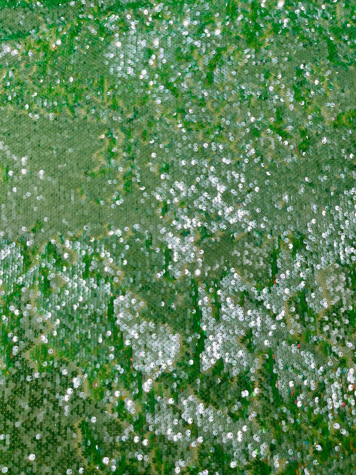 Flip Up Sequins Reversible - Green Iridescent - Shiny Reversible Mermaid Sequins Fabric By Yard