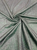 Shimmer Glitter Fabric - Green on Black - Luxury Sparkle Stretch Solid Fabric Sold By Yard