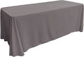 90" Solid Tablecloth - Grey - Polyester Poplin Rectangular Full Table Cover (Pick Size)