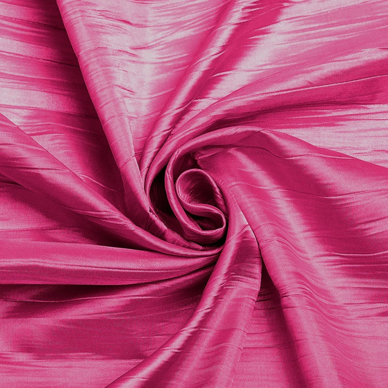 54" Crushed Taffeta Fabric - Hot Pink - Crushed Taffeta Creased Fabric Sold by The Yard