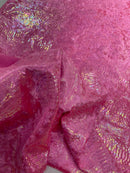 Anaconda Stretch Velvet - Hot Pink - 58/60" Stretch Velvet Fabric with Anaconda Snake Print By Yard