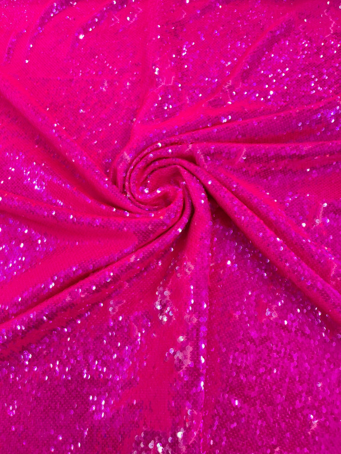 Flip Up Sequins Reversible - Hot Pink Iridescent - Shiny Reversible Mermaid Sequins Fabric By Yard