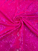 Flip Up Sequins Reversible - Hot Pink Iridescent - Shiny Reversible Mermaid Sequins Fabric By Yard