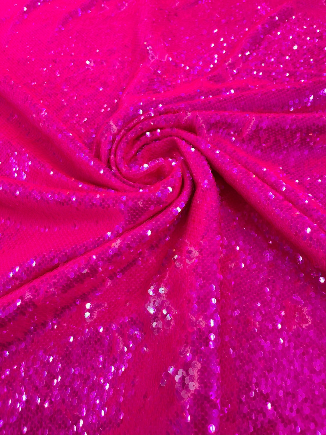 Flip Up Sequins Reversible - Hot Pink Iridescent - Shiny Reversible Mermaid Sequins Fabric By Yard