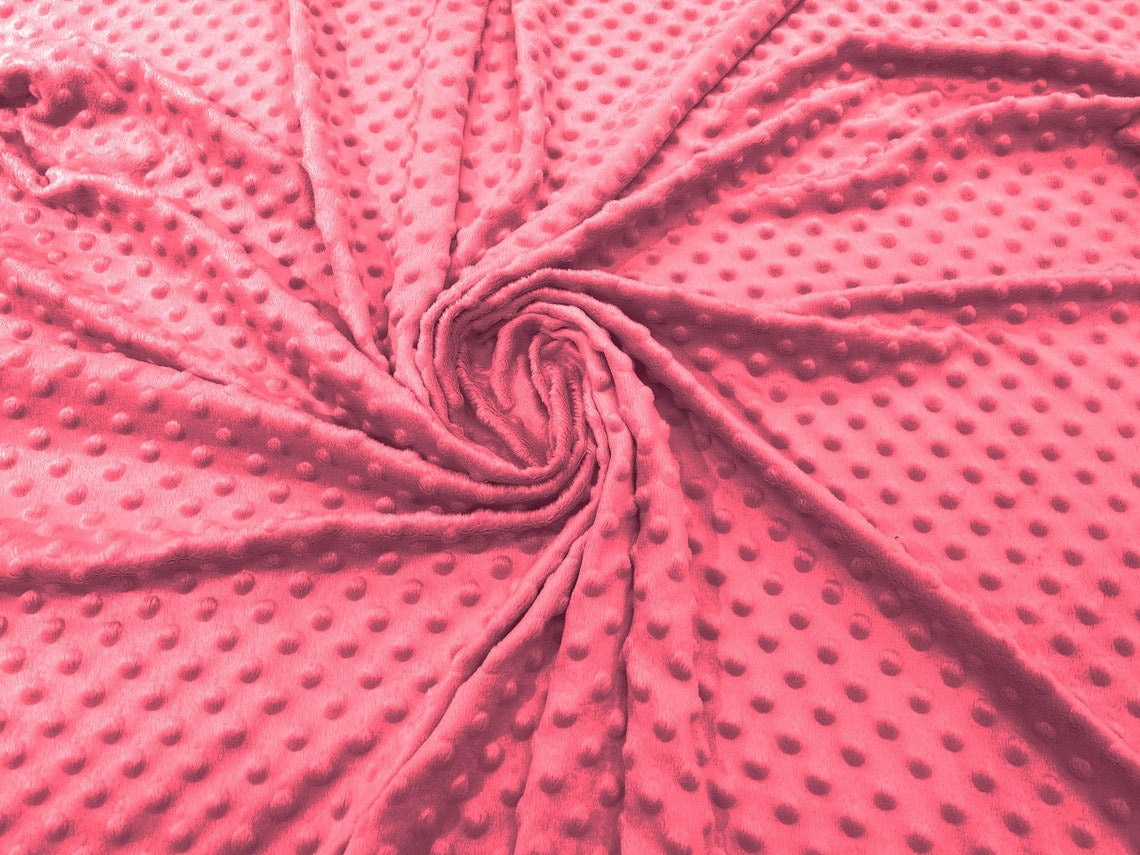 60" Minky Fur 3.mm Pile Fabric - Soft Blanket Minky Dot Fabric by the Yard (Pick Color)