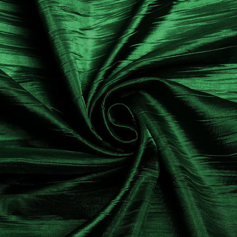 54" Crushed Taffeta Fabric - Hunter Green - Crushed Taffeta Creased Fabric Sold by The Yard