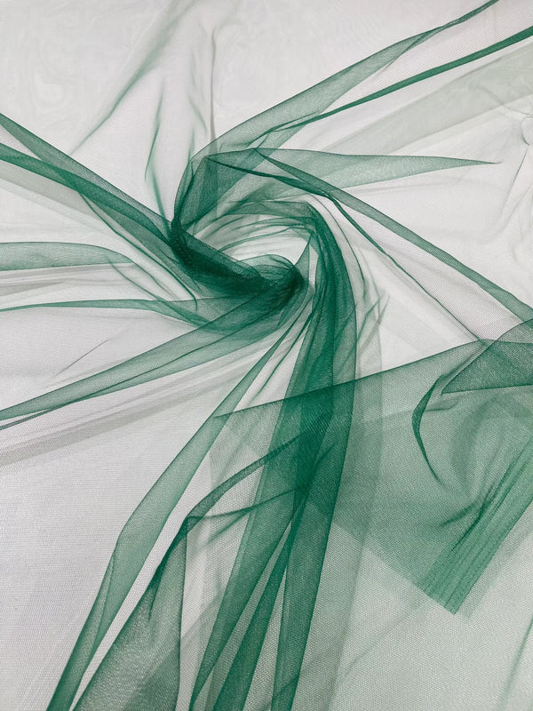 Illusion Mesh Sheer Fabric - Hunter Green - 60" Wide Illusion Mesh Fabric Sold By The Yard