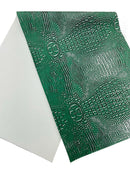 Alligator Faux Leather Vinyl - Hunter Green - Fabric 3D Scales Design Vinyl Alligator By Yard