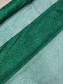 Shimmer Glitter Mesh Fabric - Hunter Green - Shiny Glitter Dots Design on Lace Mesh Sold By Yard