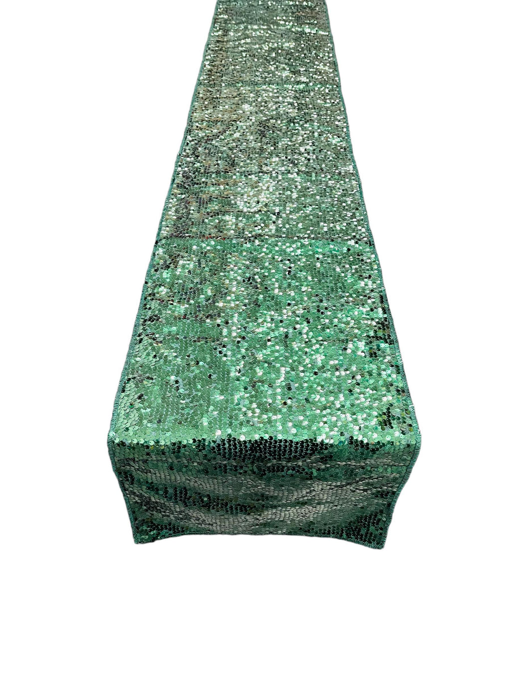Taffeta Shiny Sequins Table Runner - Hunter Green - 12" x 90" Sequins on Taffeta Table Runner