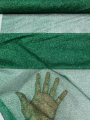Shimmer Glitter Mesh Fabric - Hunter Green - Shiny Glitter Dots Design on Lace Mesh Sold By Yard