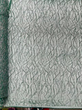 Glitter Wavy Bead Fabric - Hunter Green - Sequins, Bead, Glitter Design on Lace Fabric By Yard
