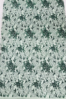 Flower Glitter Fabric - Hunter Green - 3D Floral Tulle Fabric for Wedding, Quinceañera By Yard