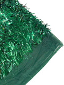 Sword Large Shiny Sequins - Hunter Green - Hanging Iridescent Sequins On Lace Fabric By Yard