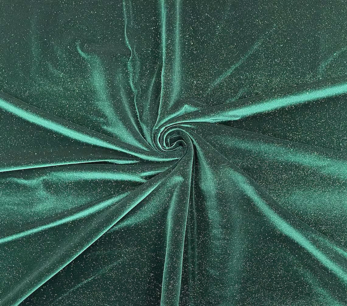 Glitter Stretch Velvet Fabric - 58"/60 Stretch Shimmer Glitter Velvet Fabric By Yard