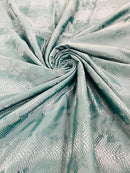 Snake Skin Spandex Fabric - Hunter Green - Matte Snake Print Stretch Costume, Legging Fabric By Yard