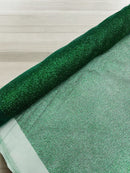 Shimmer Glitter Mesh Fabric - Hunter Green - Shiny Glitter Dots Design on Lace Mesh Sold By Yard