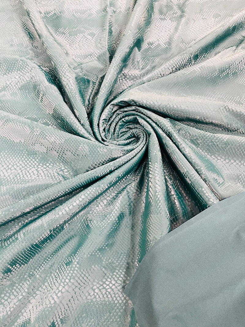 Iridescent Forest Green Metallic Spandex Lame Fabric - OneYard