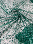 Glitter Mesh Sheer Fabric - Hunter Green - 60" Wide Shiny Glitter Mesh Fabric Sold By The Yard