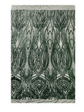 Long Wavy Pattern Sequins - Hunter Green - 4 Way Stretch Sequins Fabric Line Design By Yard