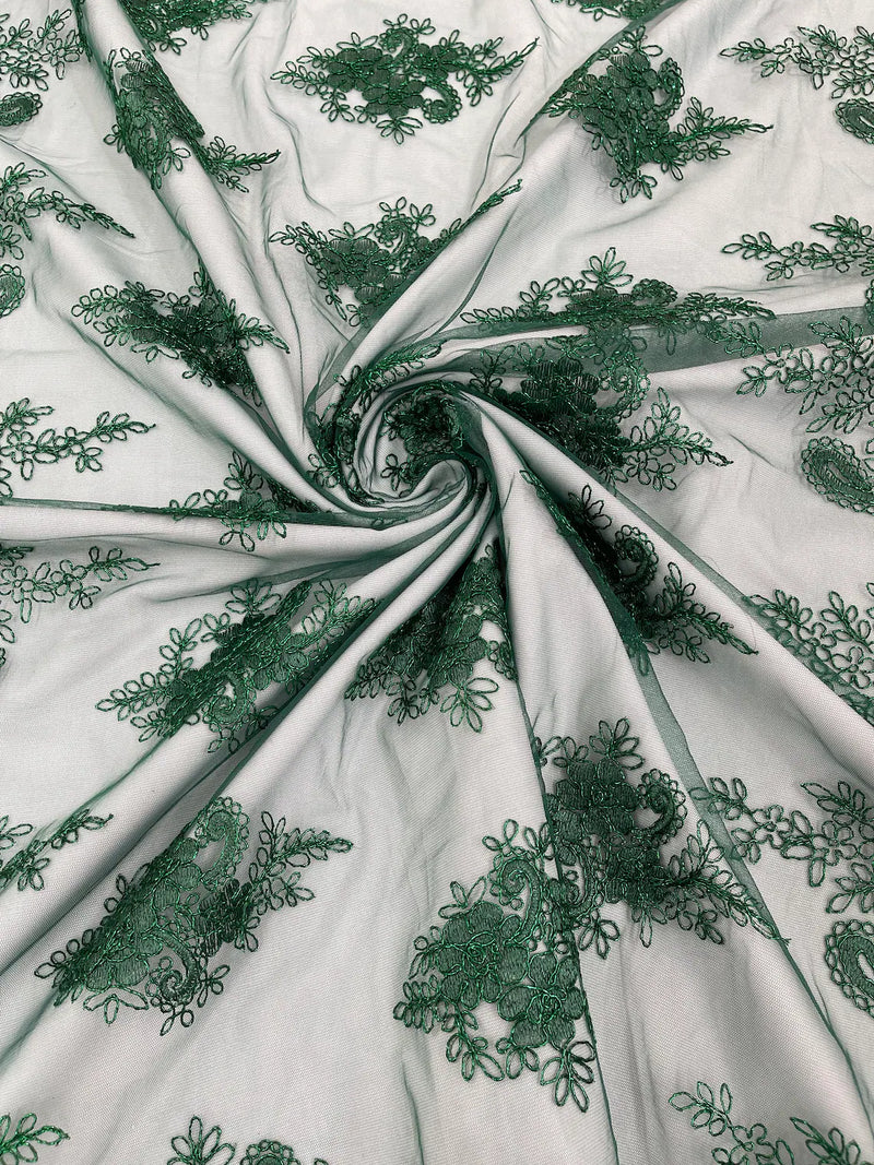 Metallic Corded Lace - Emerald