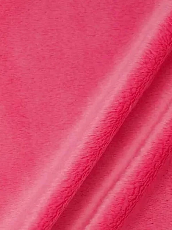 Minky Fur 3.mm Pile Fabric - Hot Pink - 60" Soft Blanket Minky Fabric by the Yard