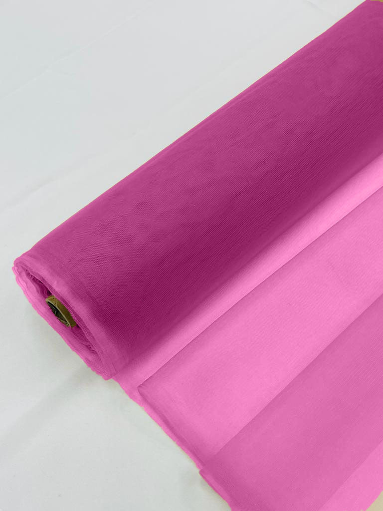 Illusion Mesh Sheer Fabric - Hot Pink - 60" Wide Illusion Mesh Fabric Sold By The Yard