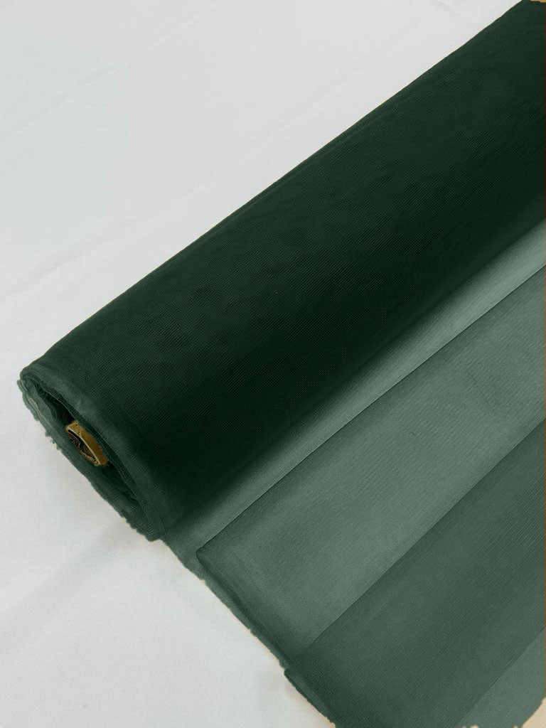 Illusion Mesh Sheer Fabric - Hunter Green - 60" Wide Illusion Mesh Fabric Sold By The Yard