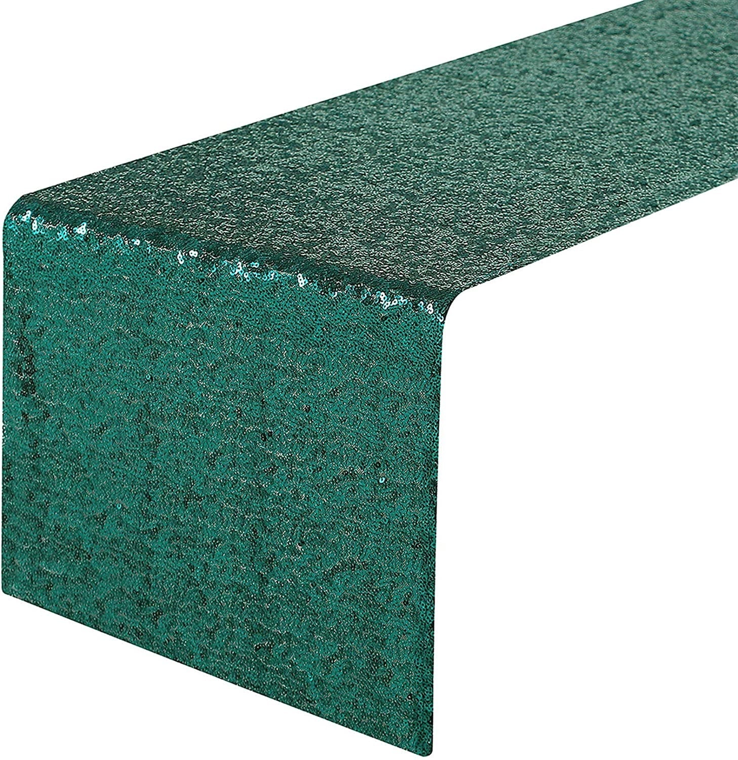12" Sequins Table Runner - High Quality Shiny Sequin Fabric Table Runners (Pick Color & Size)