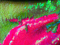 Reversible Sequins - Hot Pink / Lime Green - Mermaid Sequins Stretch Fabric By Yard