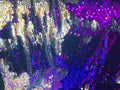 Reversible Sequins - Purple / Silver - Mermaid Sequins Stretch Fabric By Yard