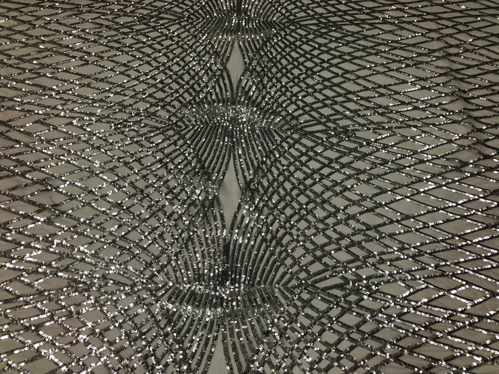 4 Way Stretch Sequins Geometric Fabric Silver Lace Mesh Dress Fashion Design Fabrics By The Yard