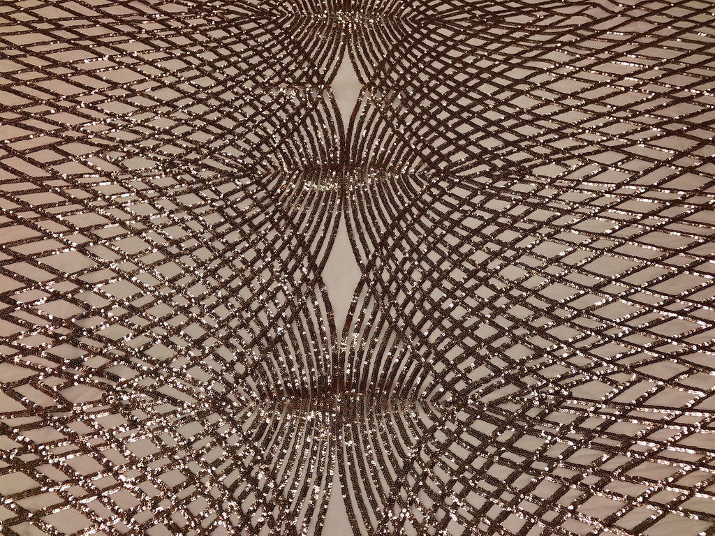 4 Way Stretch Sequins Geometric Fabric Champagne Lace Fabric Dress Prom-Fabric Lace-Gown By Yard