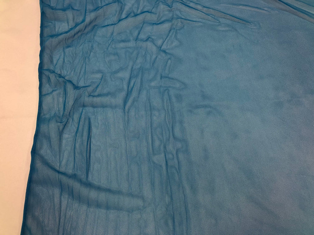 Power Mesh Fabric By The Yard - Blue - Nylon Lycra Spandex 4 Way Stretch Apparel Fabric  58"/60"