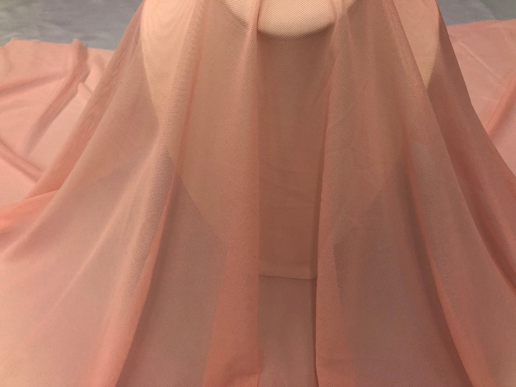 Power Mesh Fabric By The Yard Candy Pink Nylon Lycra Spandex 4 Way Stretch Apparel Fabric  58"/60"