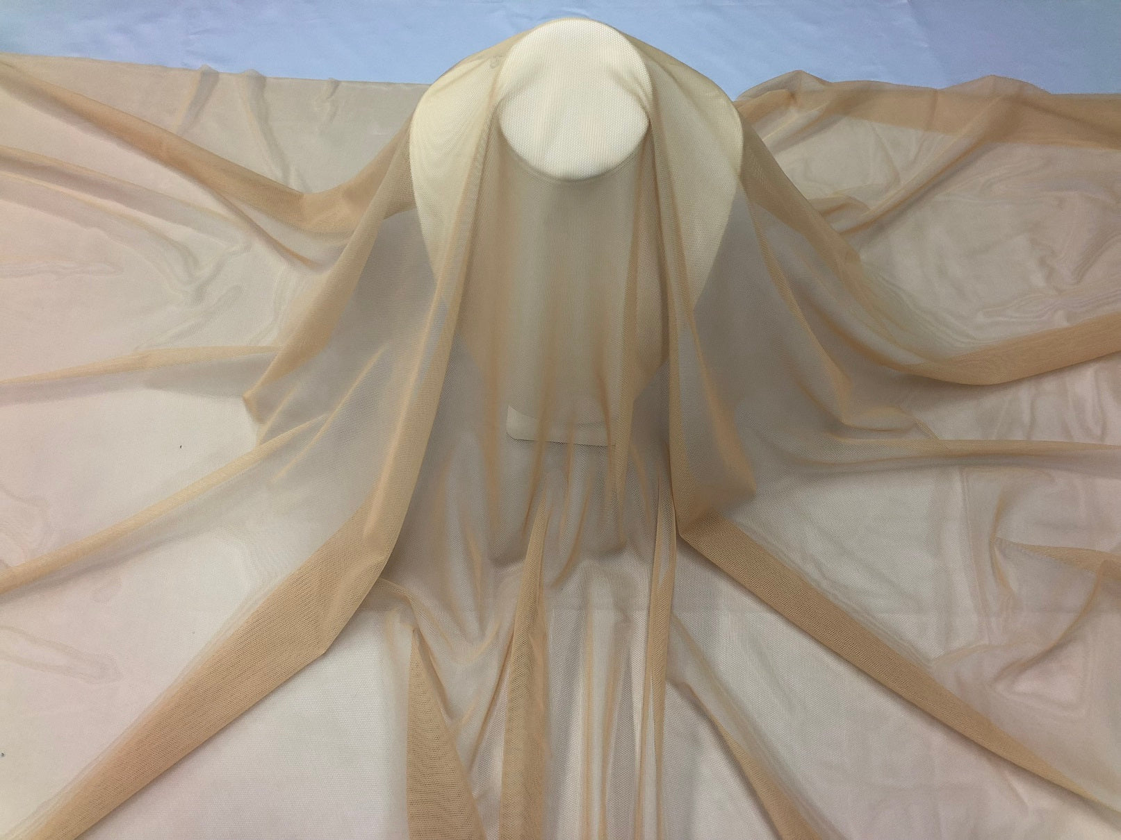 Power Mesh Fabric By The Yard - Champagne  - Nylon Lycra Spandex 4 Way Stretch Apparel Fabric  58"/60"