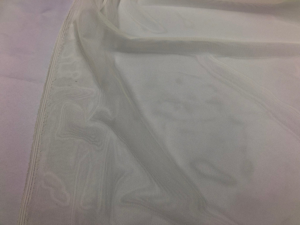 Power Mesh Fabric By The Yard - Ivory - Nylon Lycra Spandex 4 Way Stretch Apparel Fabric  58"/60"