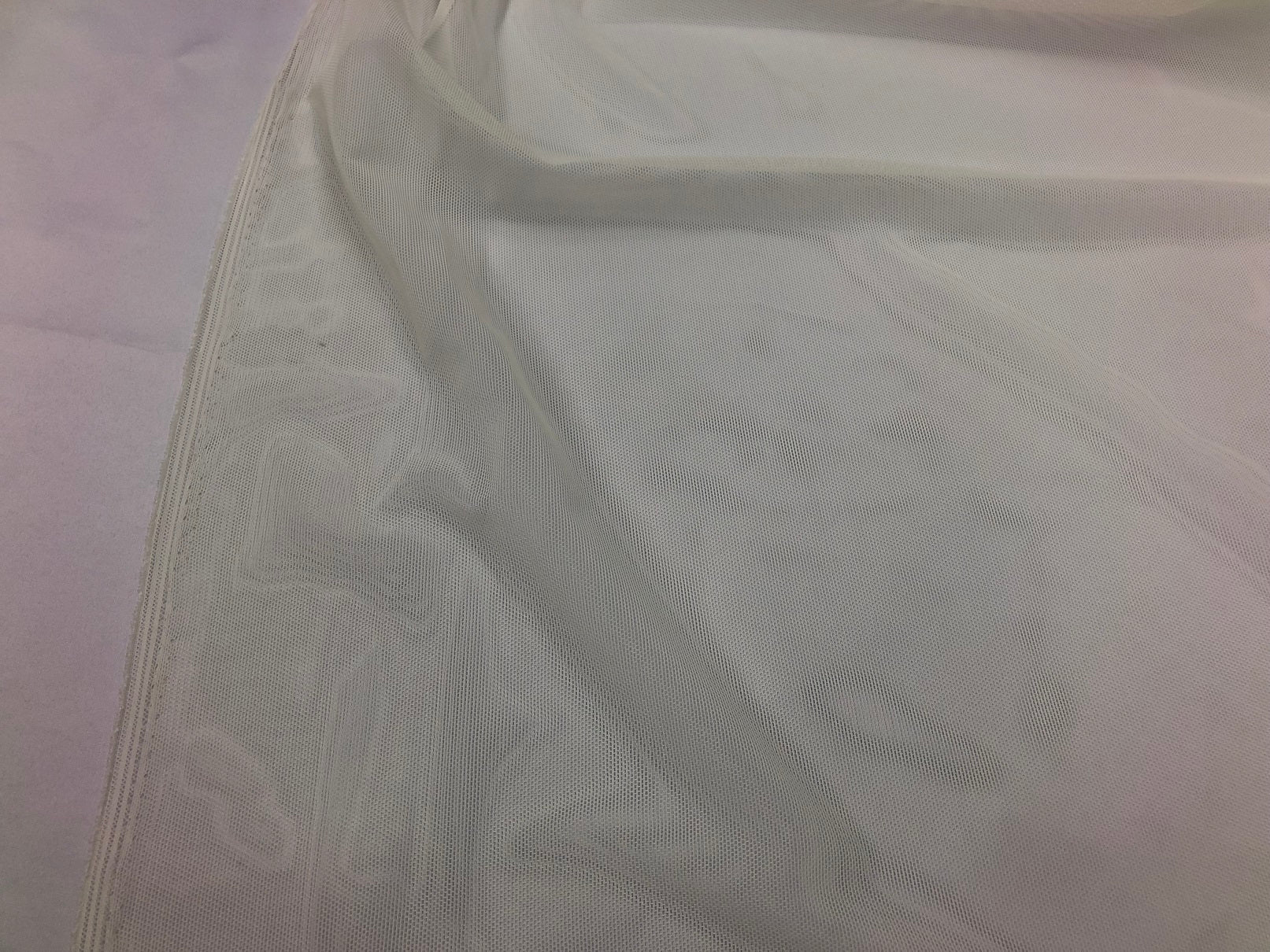 Power Mesh Fabric By The Yard - Ivory - Nylon Lycra Spandex 4 Way Stretch Apparel Fabric  58"/60"