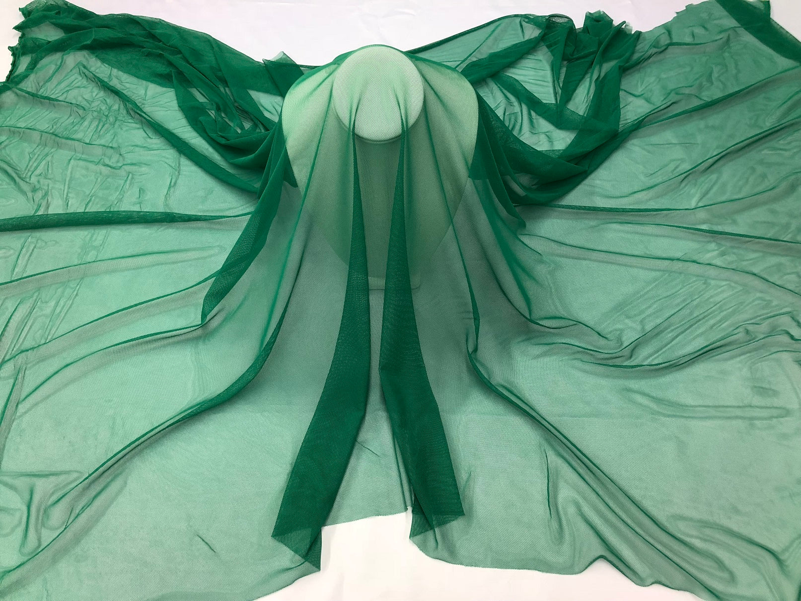 Power Mesh Fabric By The Yard - Green - Nylon Lycra Spandex 4 Way Stretch Apparel Fabric  58"/60"