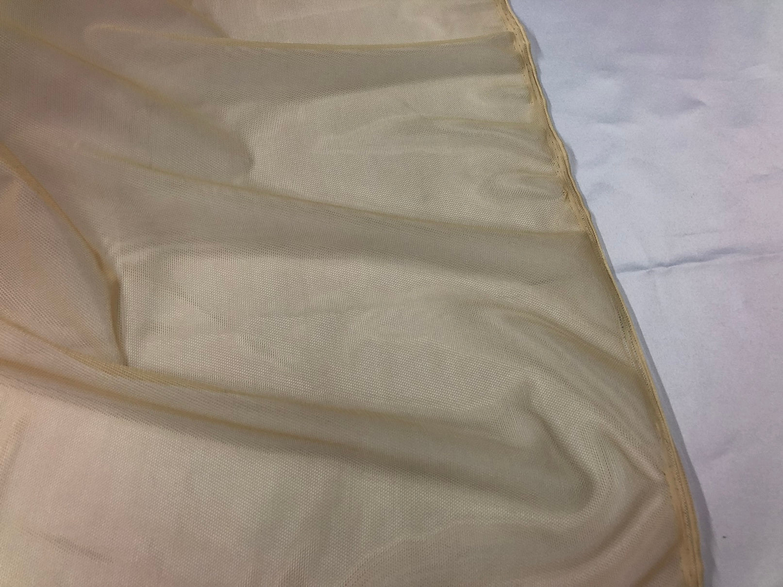 Power Mesh Fabric By The Yard - Light Champagne  - Nylon Lycra Spandex 4 Way Stretch Fabric  58"/60"