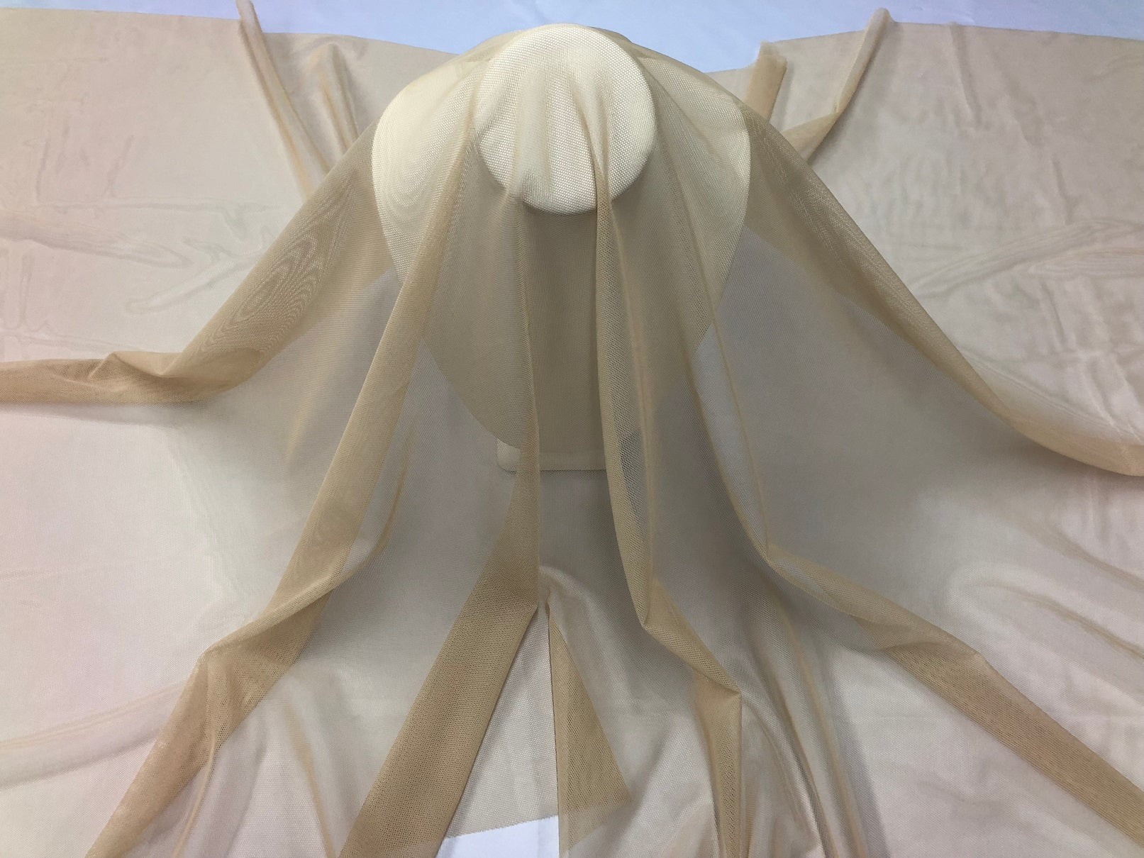 Power Mesh Fabric By The Yard - Light Champagne  - Nylon Lycra Spandex 4 Way Stretch Fabric  58"/60"