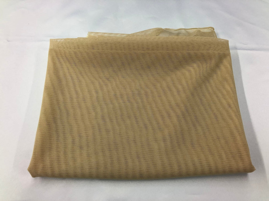Power Mesh Fabric By The Yard - Light Champagne  - Nylon Lycra Spandex 4 Way Stretch Fabric  58"/60"