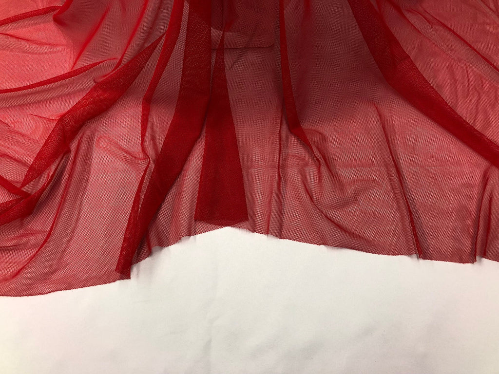 Power Mesh Fabric By The Yard - Red - Nylon Lycra Spandex 4 Way Stretch Apparel Fabric  58"/60"