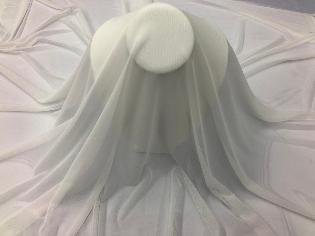 Power Mesh Fabric By The Yard - Off-White - Nylon Lycra Spandex 4 Way Stretch Apparel Fabric  58"/60"