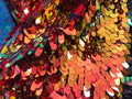 Iridescent Oval Tear Drop Sequins Fabric Irisdescent Orange Mermaid Shiny Fabric By The Yard