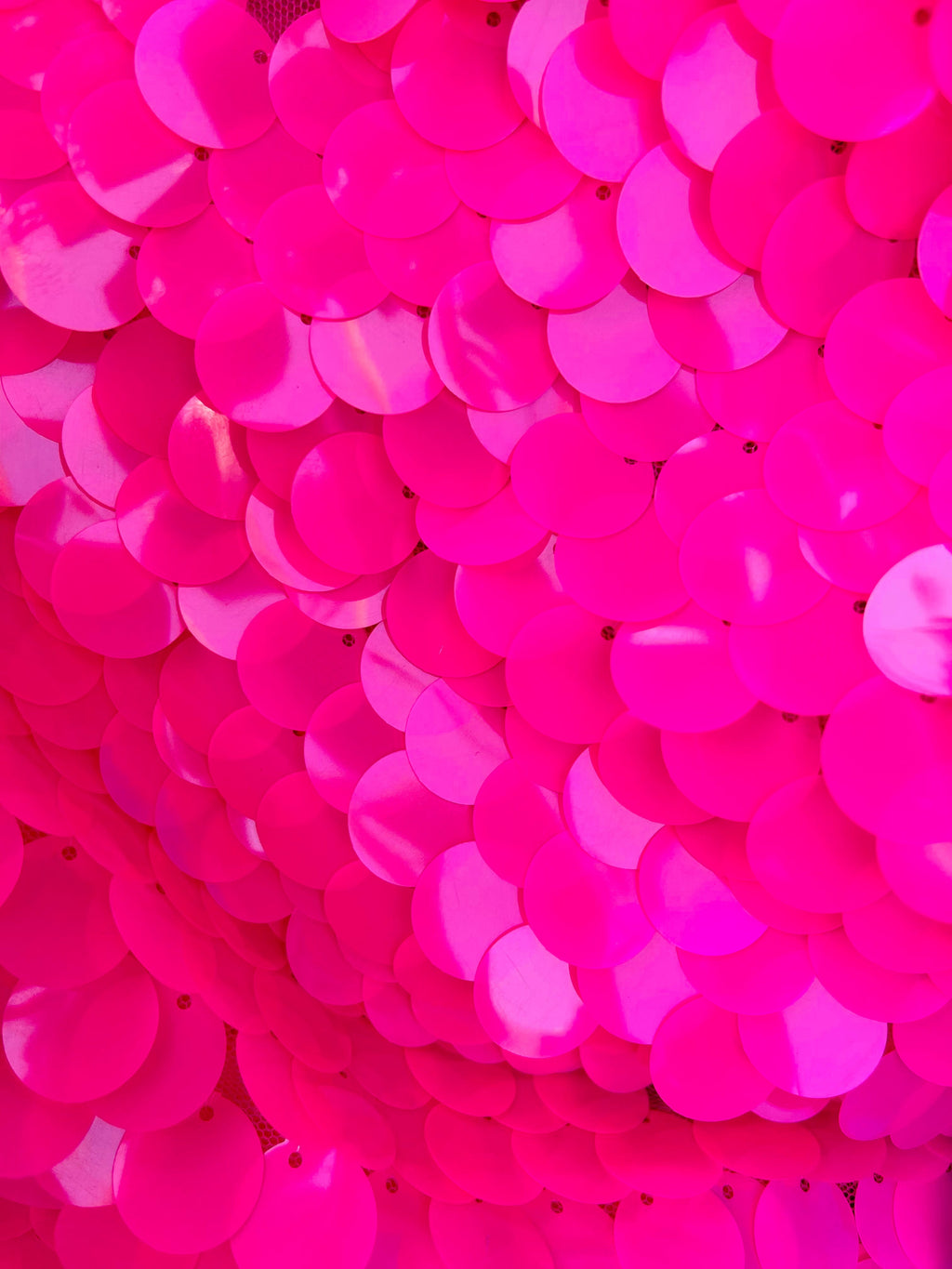 Circle Sequins - Pink -  Big Sequins On Mesh Fabric Sold By The Yard