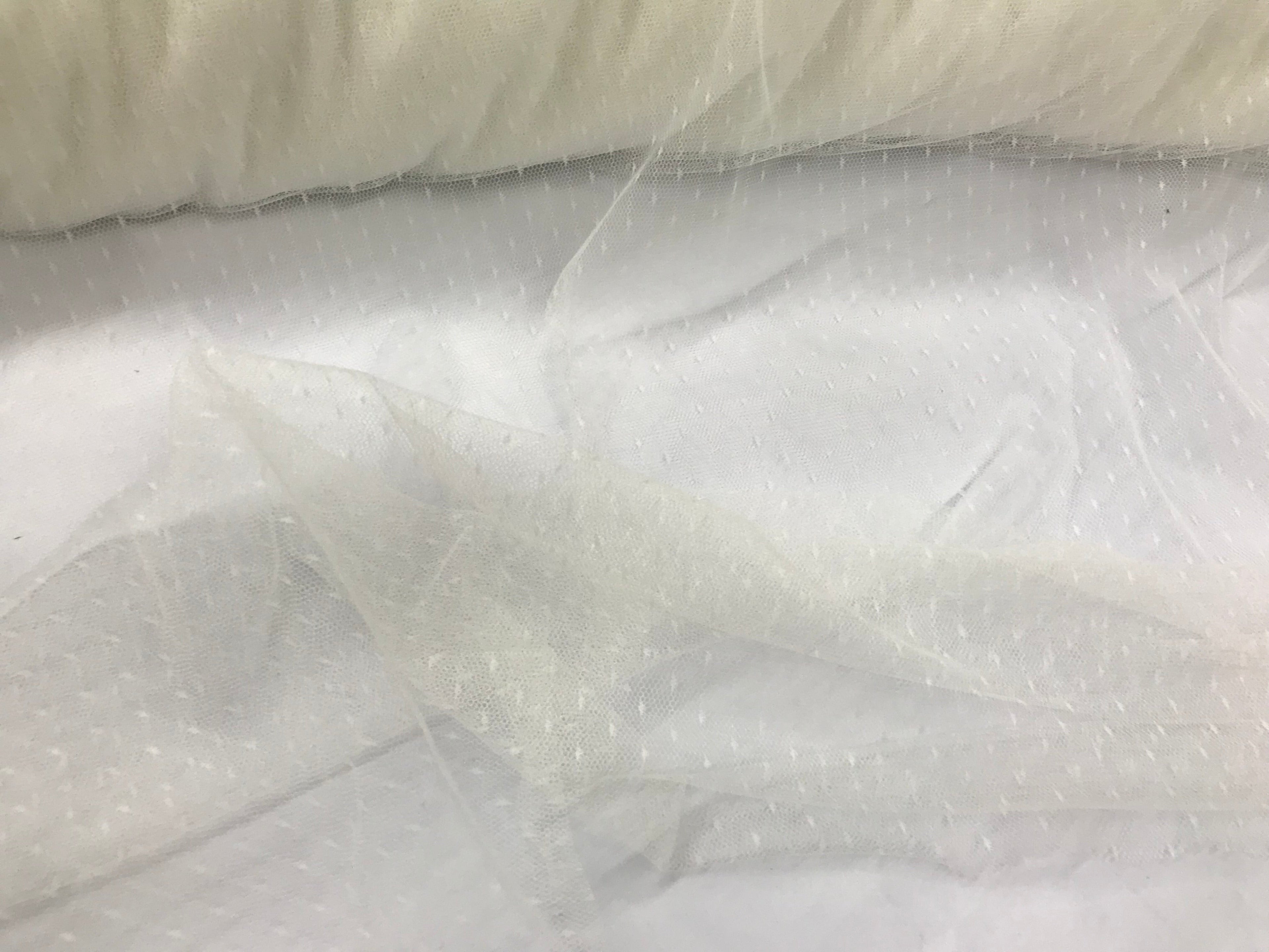 English Netting - Ivory - Mesh Net Fabric For Bridal Veil & Wedding Decor - By The Yard 58"/60"