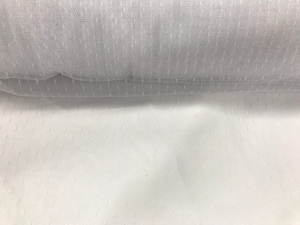 English Netting - White - Mesh Net Fabric For Bridal Veil & Wedding Decor - By The Yard 58"/60"