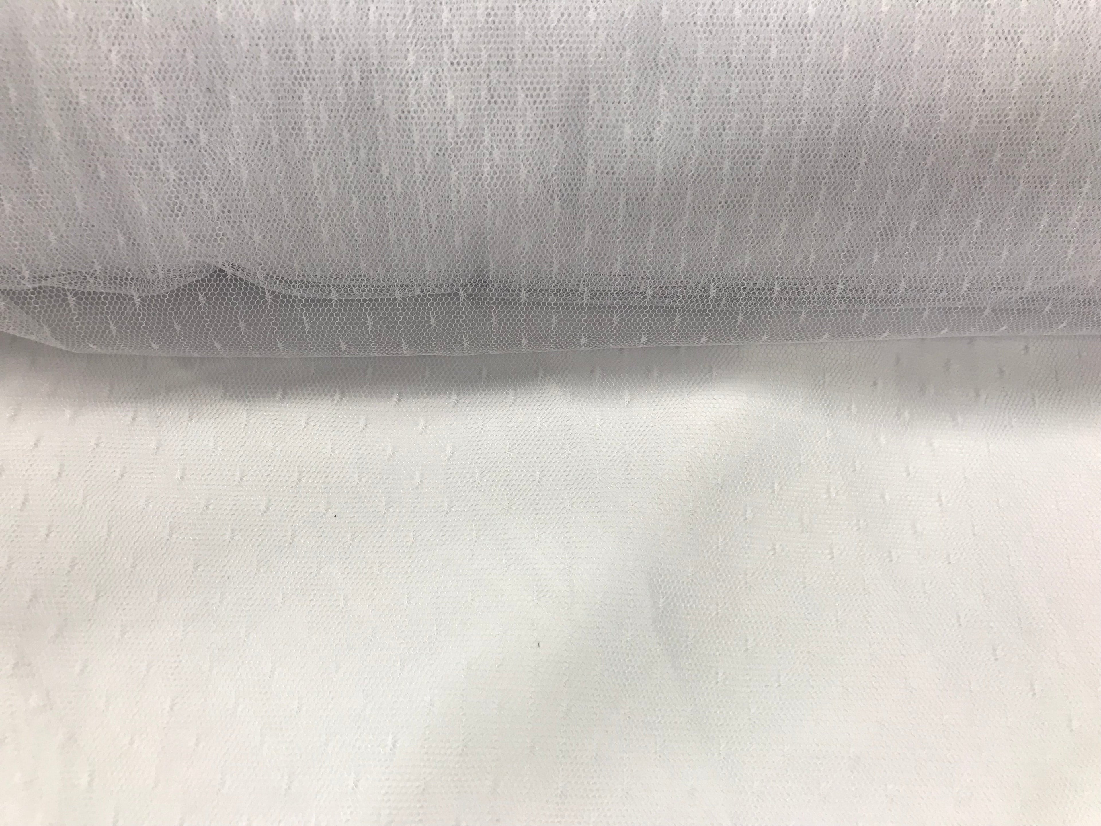 English Netting - White - Mesh Net Fabric For Bridal Veil & Wedding Decor - By The Yard 58"/60"